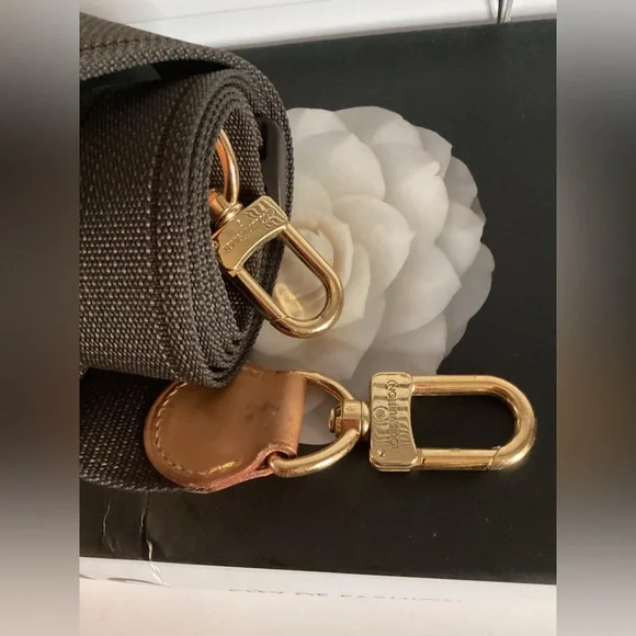 Authentic Louis Vuitton Brown Adjustable Strap With Gold Hardware - Picture 3 of 4